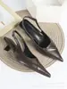 Sandalias de Tacón Alto de Punta Fina con Correa Trasera, Zapatos de Tacón Alto, Moda Transfronteriza Europea y Americana, Comercio Exterior, Estilo Nuevo, Cómodos, Versátiles