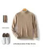 Suéter Gola Alta Meia Masculino Suéter de Lã 2026 Nova Moda Outono e Inverno Camada Base Suéter Tricô Cor Sólida
