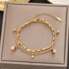 Pulseira Meichen, Estilo Europeu e Americano, Cor Dourada 18K, Não Desbota, Simples e Versátil para Mulheres, Estilo Ins, Personalizada, Moderna, Luxo Leve, Joias Transfronteiriças