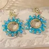 Brincos de Flor de Cristal Novos para Outono e Inverno, Luxo Acessível e Sensação de Alta Qualidade, Brincos Tecidos à Mão, Brincos Elegantes da Moda Europeia e Americana para Mulheres