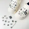 Charms para sapato Croc DIY corrente de pulseira de flor de pérola tridimensional flor de sapato estilo balé removível acessório de sapato decoração