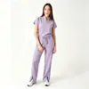 Ropa para Lavar a Mano Transfronteriza Manga Corta Mujer Hospital Dental Spa Ropa para Lavar a Mano Laboratorio Uniforme de Doctora Enfermera Uniforme de Belleza En Stock
