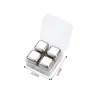 Aço inoxidável 304 transfronteiriço padrão cubo de gelo cozinha uísque verão metal ferro cubo de gelo pedra de gelo gelada conjunto cubos de gelo