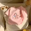 2026 Verano Nuevo Camiseta de Manga Corta de Algodón Fino para Niños Estampado de Dibujos Animados para Niña Cuello Redondo Holgada Casual Superior Bebé