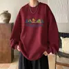 Moda Masculina Nueva de Primavera y Otoño Sudadera Versátil Estilo Coreano Cuello Redondo Manga Larga Estampada Holgada Talla Grande Sudadera Superior Venta al por Mayor