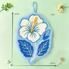 Toalha de mão Fushang flor, absorvente e espessa, adequada para cozinha e banheiro, pode ser pendurada, feita de veludo coral, uma toalha de mão da sorte
