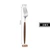 Vajilla de acero inoxidable transfronteriza, cuchillo, tenedor y cuchara, juego de cinco piezas principales, mango de clip con veta de madera, mango de madera de imitación, vajilla de estilo coreano, cuchillo y tenedor para carne.