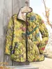 Chaqueta acolchada de algodón para mujer, moda independiente transfronteriza 2025 de Temu, con estampado digital de plantas y flores