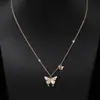 Collar de Plata de Ley S925 Mariposa Moissanita para Mujer, Diseño Simple, Estilo Fresco, Cadena para Clavícula, Modelo Nuevo al por Mayor