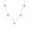 Conjunto de colar e pulseira de borboleta em prata de lei S925 com zircônia colorida, tema de floresta estilo francês para mulheres, luxo leve, temperamento doce, conjunto de joias de alta qualidade