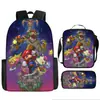 Mochila Infantil de Dibujos Animados Mario Xintu Transfronteriza para Estudiantes de Primaria Gran Capacidad Casual Mochila Escolar Set de Tres Piezas