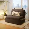 Sofá-cama individual, cor creme, dobrável e extensível, adequado para apartamentos pequenos, quartos de aluguel, salas de estar, escritórios e varandas; uma cama multifuncional