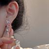 Aretes Asimétricos de Borla de Mariposa de Lujo Ligero para Mujer Diseño Nicho Aretes de Piedra Luna de Alta Gama Aretes Estilo Coreano