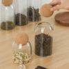 Tarro de Vidrio Transparente de Corcho Esférico Tarro Sellado para Té de Corcho de Bola Tarro de Almacenamiento para Bar Botella de Vidrio de Boca Ancha para Té de Frutas