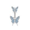 Adornos de ombligo de flor de mariposa caliente transfronterizos con circonita circonita nuevo cobre incrustado con circonita clavado venta directa de comercio exterior fábrica mayorista