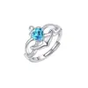 Novo Anel de Birthstone Âncora Luz Ring Light Luxo Design de Nicho Sensação de Alto Padrão Anel de Dedo Fashion Versátil Anel Aberto