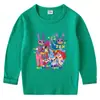 2026 Nova Camiseta Infantil de Primavera e Outono Gola Redonda Desenho Animado Manga Longa Camiseta Básica Conjunto para Meninos e Meninas Camiseta de Algodão