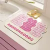 Tapete escurridor de encimera de cocina a cuadros, tapete absorbente antideslizante de secado rápido de tierra de diatomeas para baño, platos y vajilla