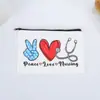 Estojo de Lona Personalizado com Design Colorido de Alta Qualidade, Simples e de Grande Capacidade, Bolsa Portátil com Zíper, Bolsa para Armazenamento de Cosméticos