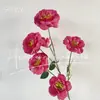 Flores Florecientes en Tonos Rojo Rosa, Flores Artificiales de Seda, Ramilletes de Mano, Decoraciones para Escenas de Boda, Arreglos Florales
