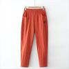 Pantalones Harem de Algodón y Lino para Mujer, Pantalones de Lino Delgados de Verano, Pantalones Casuales Holgados de Talla Grande para Mamás
