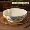 Conjunto de Tigelas Cerâmicas de Alta Qualidade, Grande Capacidade, Estilo Chinês Retrô para Uso Doméstico, Incluindo Tigelas para Sopa, Tigelas para Macarrão e Louças