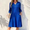 26 Vestido midi a rayas de cuello en V transfronterizo europeo y americano más vendido, vestido largo sencillo y casual con bolsillos para mujer