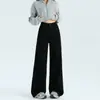 Jeans negros de pierna ancha para mujer, nueva colección otoño 2026, talla petite, corte holgado, adelgazante, versátil, pierna recta estrecha, pantalones de largo completo