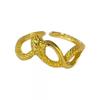 Serpiente danzante ~ estilo retro ins frío anillo liso de serpiente chapado en oro de 18k anillo ajustable de moda de lujo ligero para mujer