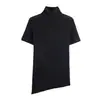 Comércio Exterior Atacado Primavera Novo Estilo Europeu e Americano Gola Alta Assimétrica Suéter Camiseta Slim Fit 5578001