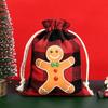 Nueva Bolsa Navideña de Algodón con Cordón de Cuadros para Almacenamiento de Dulces y Regalos Personalizable Fabricante Mayorista Bolsa Navideña con Cordón
