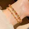 Pulsera Simple Redonda de Circonita Estilo Retro Francés, Sensación de Lujo Ligero y Alta Gama, Joyería Exquisita de Diseño de Nicho para Mujeres