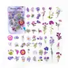 Paquete de Materiales Poesía de Azúcar: Serie Flor Talk Diario Vintage Pegatinas Florales DIY, 100 Piezas, 6 Diseños