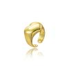 Nuevo Anillo Sencillo Metálico Corazón Amante Resplandeciente Estilo Europeo y Americano para Niñas Anillo de Diseño de Nicho de Alta Calidad Mismo Estilo que las Celebridades de Internet