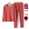 Ropa de primavera y otoño para madres de mediana edad y mayores, traje de pantalón largo para mujer, ropa interior térmica de dos piezas, engrosada, forrada de polar, para otoño e invierno