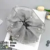 Malha com Borda de Miçangas Estilo Hepburn Oversized Laço Loop Intestino Grosso Popular na Internet Renda Fofa Grande Laço de Cabelo Cordão para Rabo de Cavalo Baixo Acessório de Cabeça