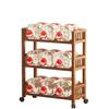 Carrito Estante de Almacenamiento Multicapa Estante de Almacenamiento para Sala de Estar Gabinete de Almacenamiento Móvil de Pie Estante Simple de Bambú Engrosado