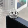 Anillo de Nariz de Cerdo con Diamantes Completos Estilo Coreano de Lujo Ligero Diseño de Nicho de Gama Alta Anillo Versátil de Moda Femenina Estilo Fresco