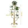 Estante de Flores de Lujo para Patio al por Mayor Estante Móvil para Sala de Estar con Ruedas Estante de Piso para el Hogar Interior Balcón Estante Multicapa