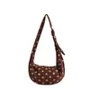 Bolso bandolera de lunares simple y elegante para mujer, principios de otoño, gran capacidad, retro, versátil, estilo perezoso, cuero suave, bolso tipo albóndiga para debajo del brazo