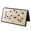 Deli 19 Road Go Gobang con Piezas de Ajedrez Magnéticas Blanco y Negro Tablero Plegable Traje para Niños Estudiantes Principiantes Puzzle