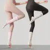 Calcetines de yoga con punta redonda, antideslizantes, estilo de tubo largo, color liso, transpirables, versátiles, aptos para Pilates y fitness, hasta la pantorrilla, disponibles para envío directo