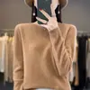 Suéter de malha pullover com design vazado, nova peça versátil de caimento solto com gola redonda, pronta para usar