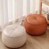 Banqueta para Cambiar Zapatos en la Entrada, Taburete Redondo de Madera Maciza Estilo Lujo Ligero, Taburete Bajo Doméstico de Cuero, Taburete para Sala de Estar, Mesa de Café para Sofá, Taburete Calabaza