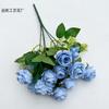 Rosa de múltiples cabezas, flor de simulación, rosa de perla, flor de simulación, estilo nórdico romántico, flor falsa, decoración de sala de estar, comercio exterior transfronterizo