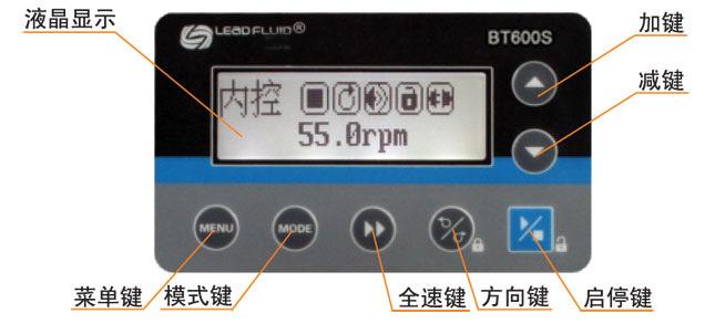 BT600S调速型蠕动泵操作面板