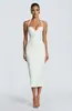Vestido Midi Justo com Gola de Renda, Decote Halter, Patchwork de Renda, Costelas na Cintura e Saia Bodycon - Nova Coleção Primavera/Verão 2026