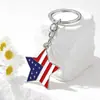 Chaveiro Dia da Independência Americana Dia da Vitória Dia Nacional Decoração de Mochila em Formato de Estrela Chaveiro Pingente Atacado