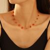 Collar de Nuevo Estilo para Mujer, Collar de Clavícula Simple Multicolor de Piedra Natural, Pulsera Nicho de Lujo Ligero, Juego de Joyería de Acero Inoxidable