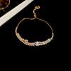 Pulseira de Amor Flor de Quatro Pétalas Zircônia Moda Transfronteiriça Pulseira de Alto Nível de Luxo Leve Pulseira Super Brilhante para Namorada Combina com Tudo para Mulheres